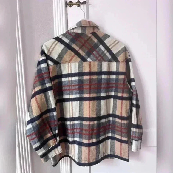 Zara Plaid Wool Shacket NEW - Picture 5 of 5